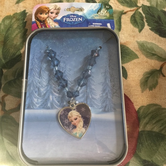 Disney Frozen necklace on reusable tin Brand new
