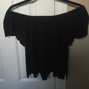 Black off the shoulder crop top