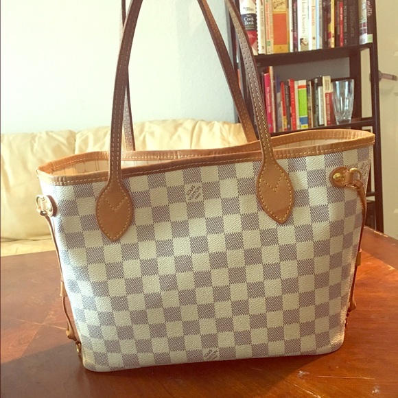 Louis Vuitton Damier Azur Neverfull PM Tote Bag