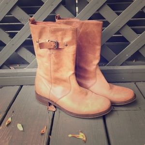 J. Crew Tan Leather Mid-calf Boots