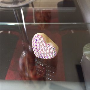 Yummy Couture Big Chunky Swarovski Heart Ring 💗💍