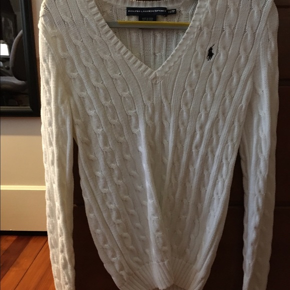 White Polo Ralph Lauren cable knit sweater