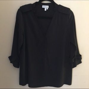 Lacoste black 100% silk blouse