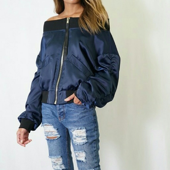 NWT-- Bomber Jacket- NAVY - Picture 2 of 4