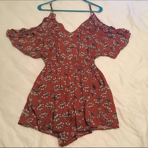 Women's Floral Romper With Pockets