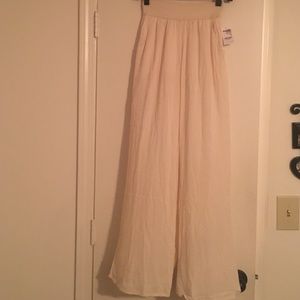 Cream Wide Leg Pants