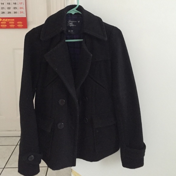 Black Wool Coat - image 1