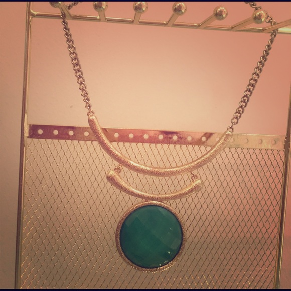 Gold/green statement necklace