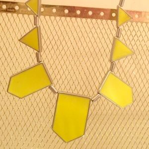 Yellow geometric statement necklace