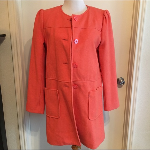 Mossimo Supply Co. Jackets & Blazers - Mossimo Tangerine Collarless Coat 60's Retro