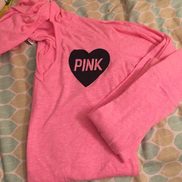 Victoria's Secret Pink hooded long sleeve shirt