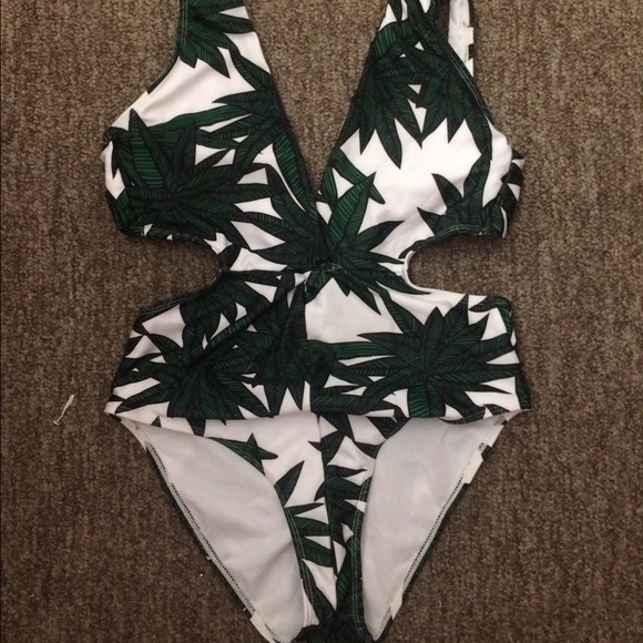 Palm leaf one piece swimsuit!