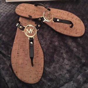 Michael Kors Black Jelly Flip Flops