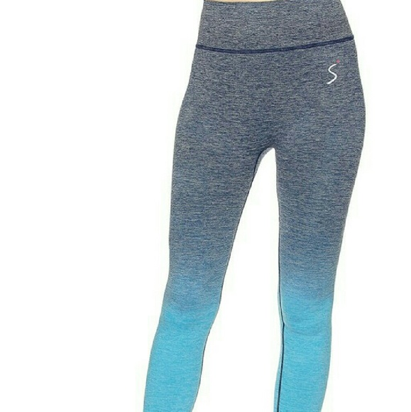 LAST PAIR- Ombre Leggings In Navy/Bright Blue - Picture 2 of 4