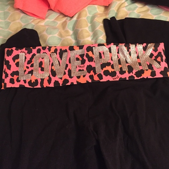 Orange and Pink leopard yoga pants