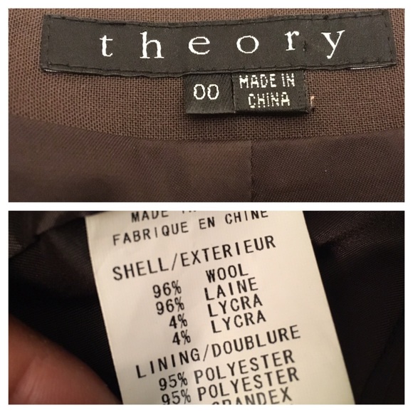Theory Gabe B Tailor Blazer-Brown, Size 00 - Picture 4 of 4