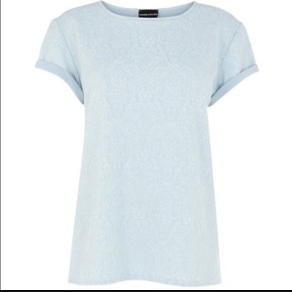 Warehouse pale blue jacquard t-shirt