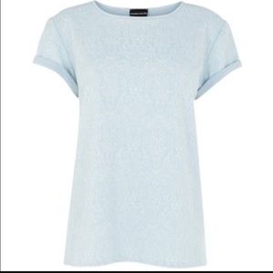 Warehouse pale blue jacquard t-shirt