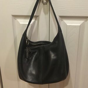 Authentic Black Leather Coach Bag