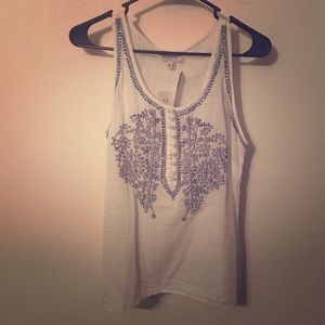 White and blue tank top