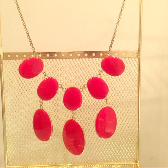 Red statement necklace