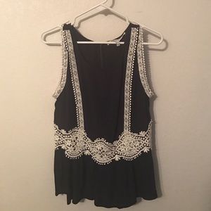 Navy lace tank top