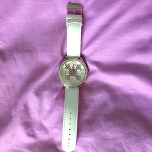 White G by Guess watch with silver accents