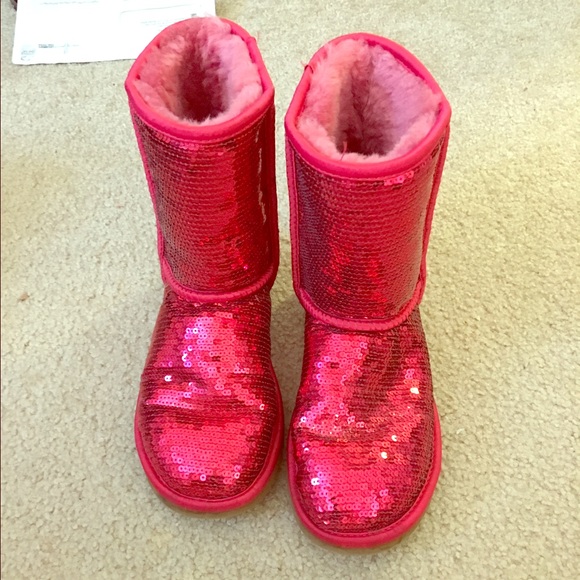 Gently used red sequin Uggs