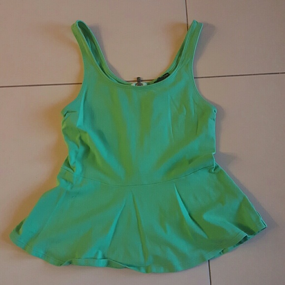 Green Peplum Tank