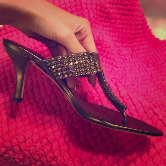Bronze, Stoned Pelle Moda Heels