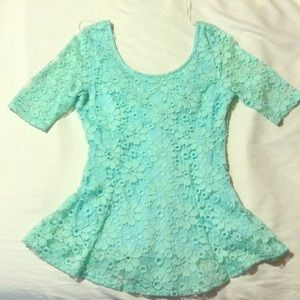Mint peplum blouse