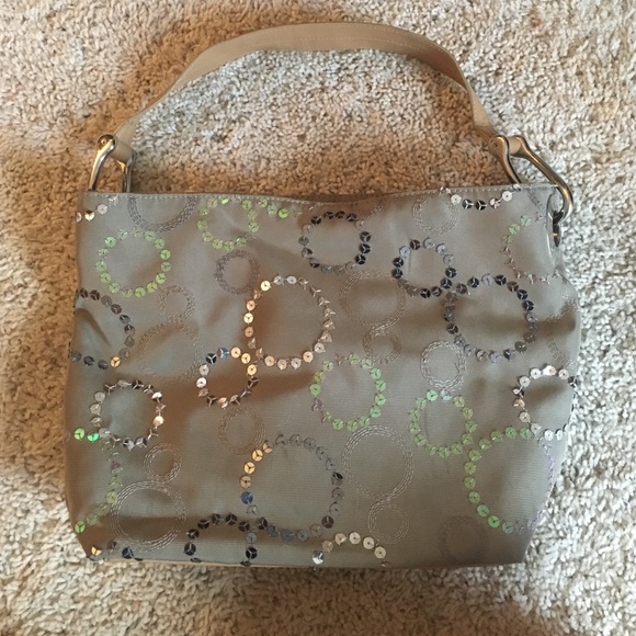 Olive green sequined purse