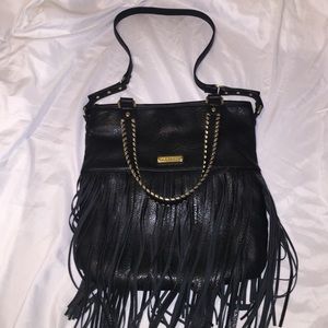Steve Madden black fringe bag