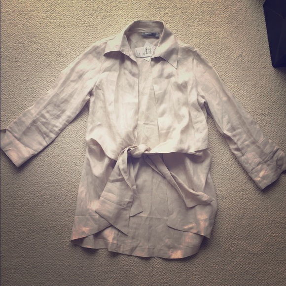 Linen blouse neiman marcus