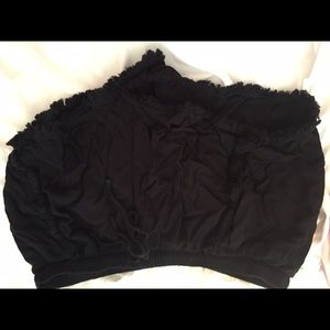 black fringe shorts