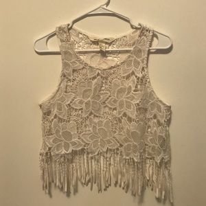 White Crochet Crop Top