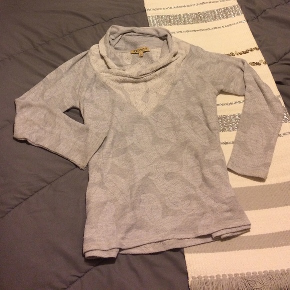 Leaf Print Cowl Sweater