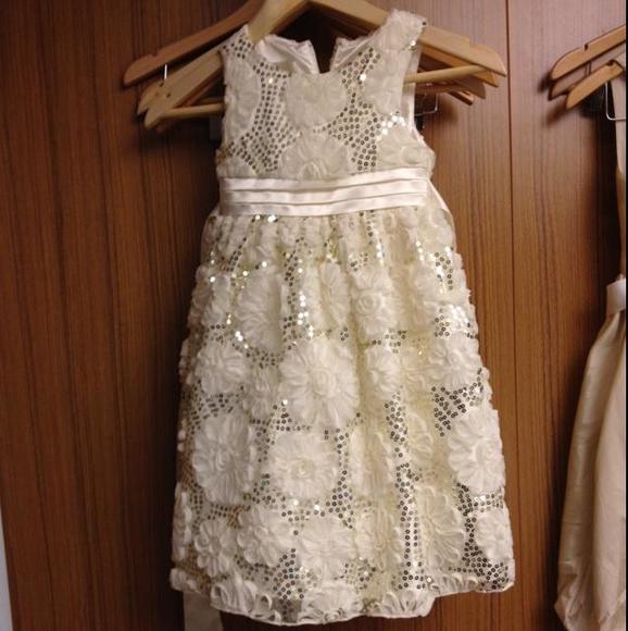 Sequin Floral Dress (Wedding Graduation Birthday Party Christening Baptism)
