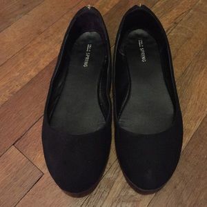 Call It Spring black suede flats