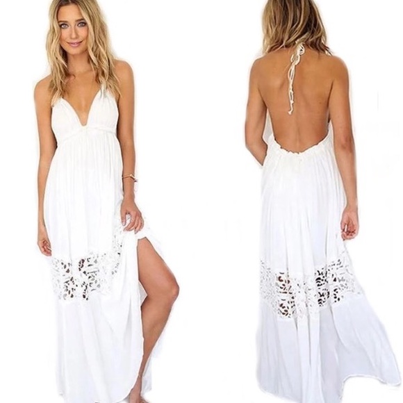 White maxi dress