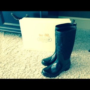 Black Coach Rainboots!!