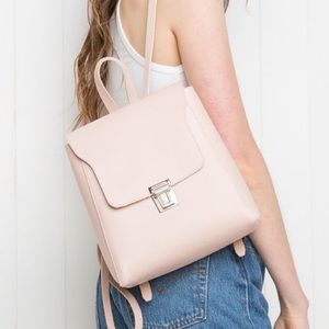 Brandy Melville pink leather backpack