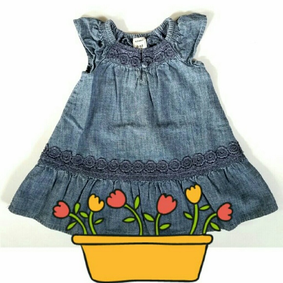 Chambray Embroidered Dress