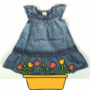 Chambray Embroidered Dress