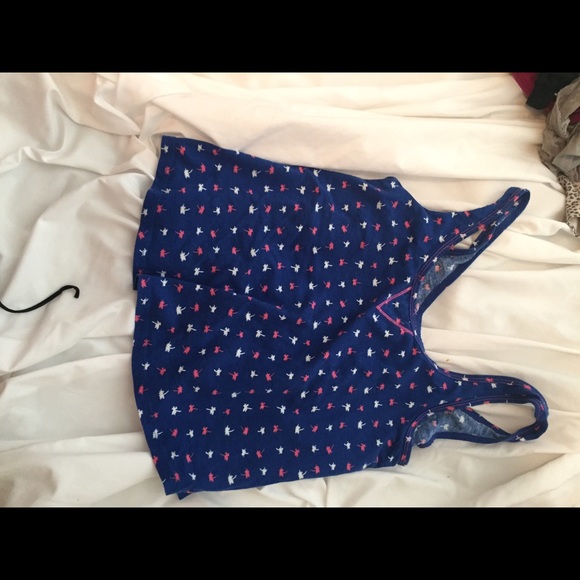 blue palm tree tank