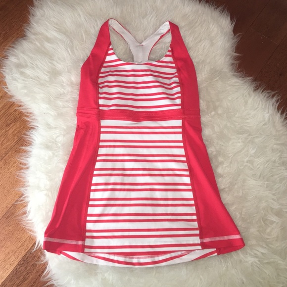 Cherry red stripped lululemon top