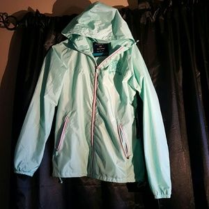 Beautiful teal rain coat