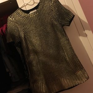 Michael Kors Black and Gold metallic sweater