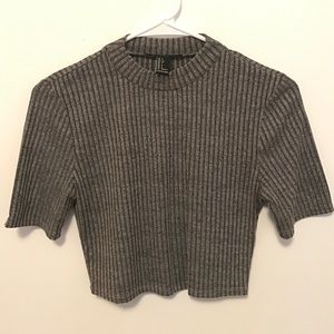 Marled Ribber Crop Top