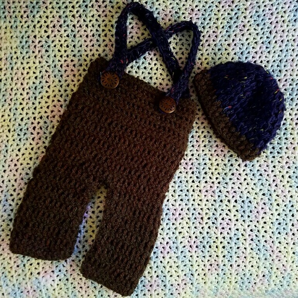 Overalls with matching hat